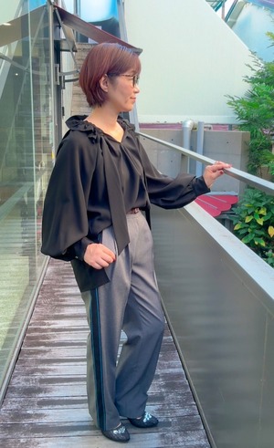 ★新作★LEk cud(レカット)サイドライン ストレートタックパンツ【536626】