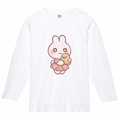 ひよこうさちゃん長袖コットンTシャツ