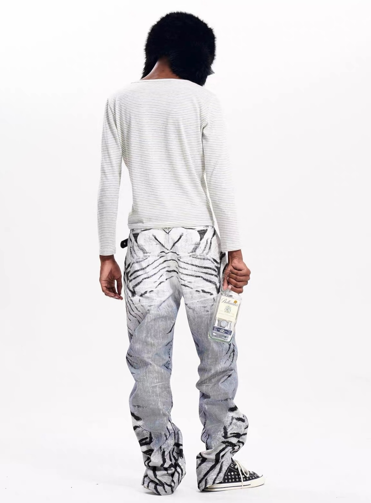 【Fourth3ex】Vintage Border Letter Print Long Sleeve T-Shirt