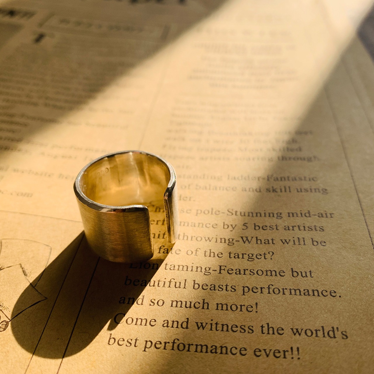 シルバーカットエッジマットワイドリング