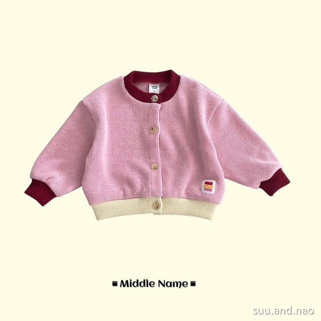 取寄:middlename カラーブロックカーディガン※送料無料