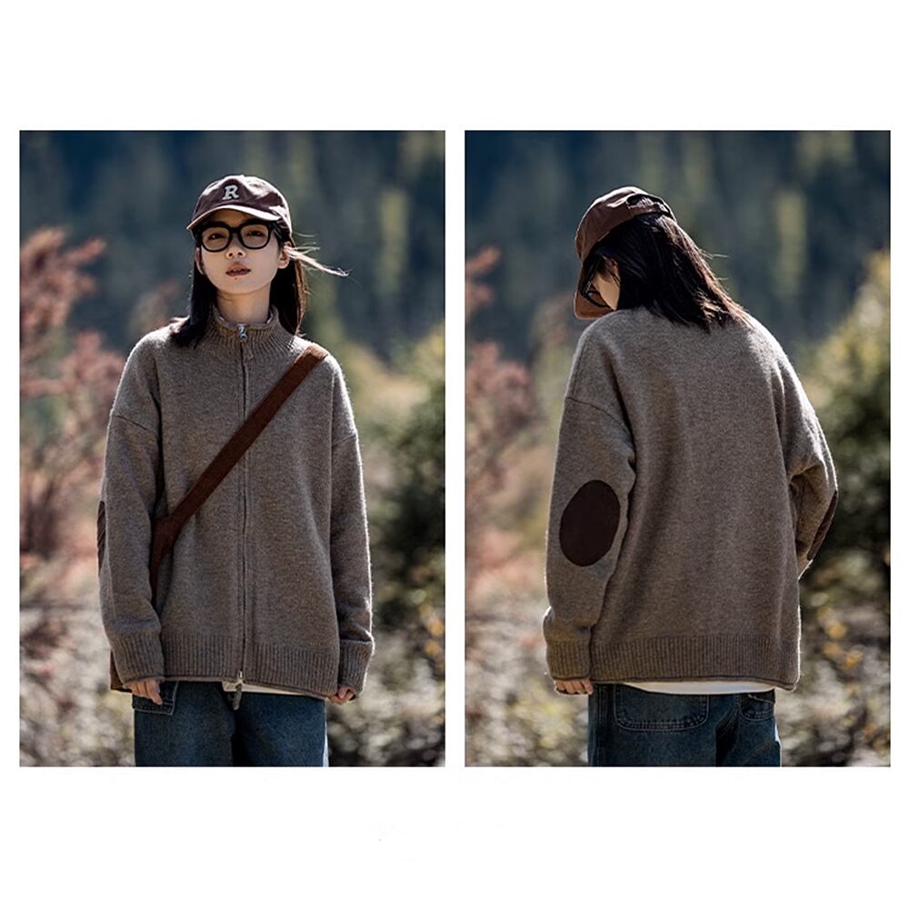 LINKABLE リンカブル　ボーダートップス　黒　エルボーパッチ　ニット　薄手 14tm0m8_001.jpg