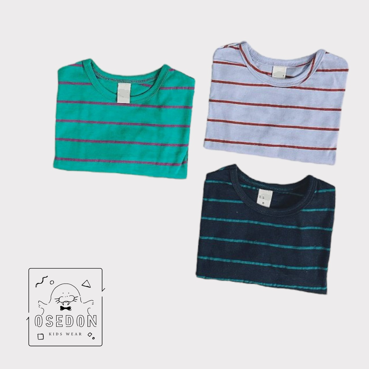 【soybean】ボーダールーズTシャツ［長袖］グリーン 90〜130cm - 5