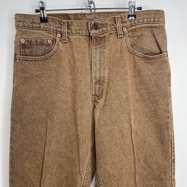 90s USA製 Levi's 550 センタープレスデニムパンツ 茶 W34