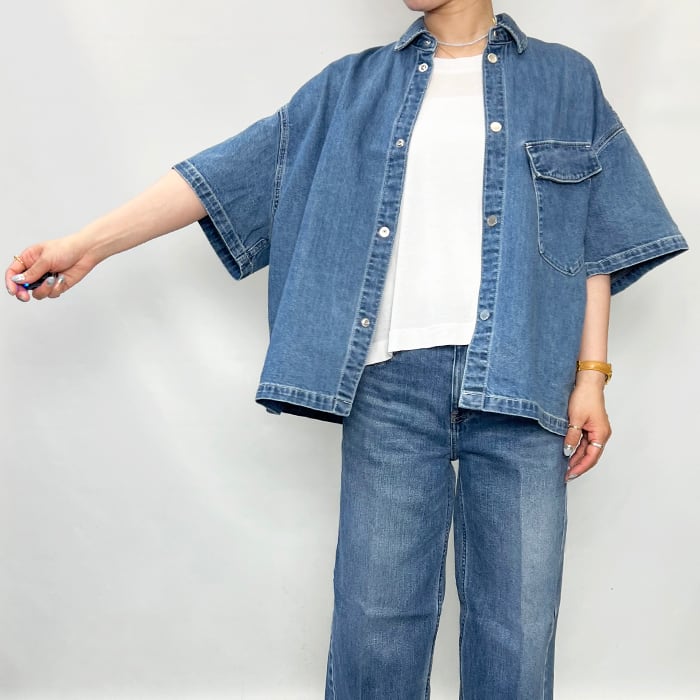 upper hights アッパーハイツ THE WONKY WORKER 半袖デニムシャツ