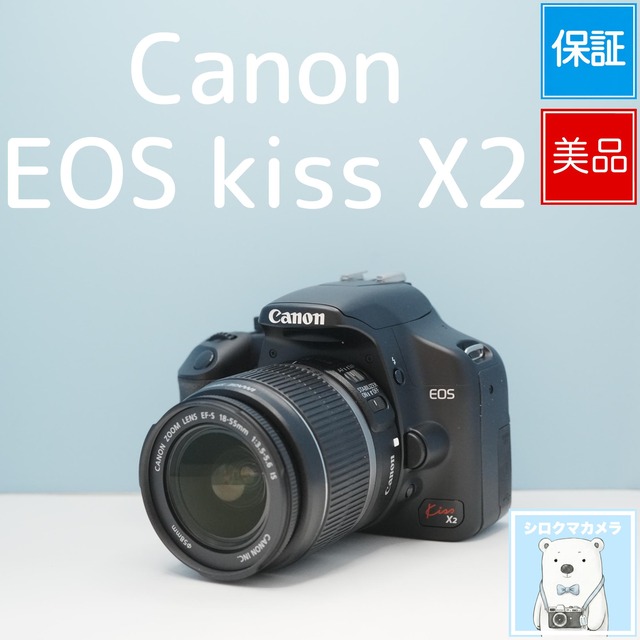 Canon EOS kiss X2 一眼レフ スマホ転送OK フルセット 極美品 シロクマカメラ a7442