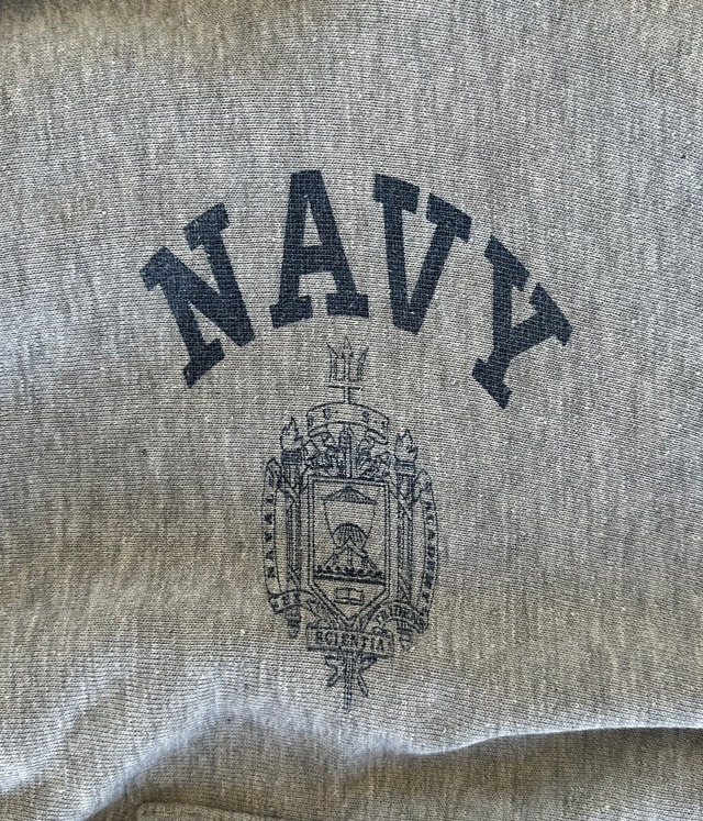 -Champion- Vintage 70s M NAVY Reverse Weave Hoodie made in USA