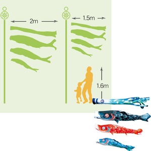 風舞ガーデンセット　２M６点セット（徳永鯉のぼり）