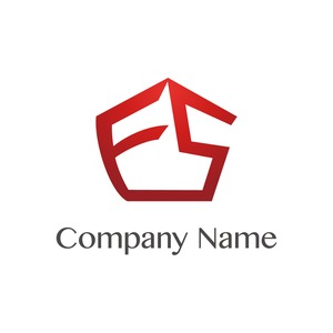 No53 FとSのロゴ【F、S、アルファベット、赤、グラデーション、企業、団体、会社、建築、建設、製造】