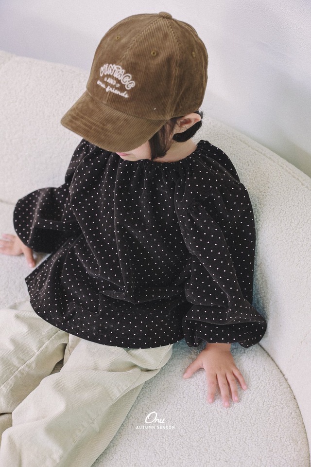 《予約》送料無料【ONU】Dot Shirring Blouse
