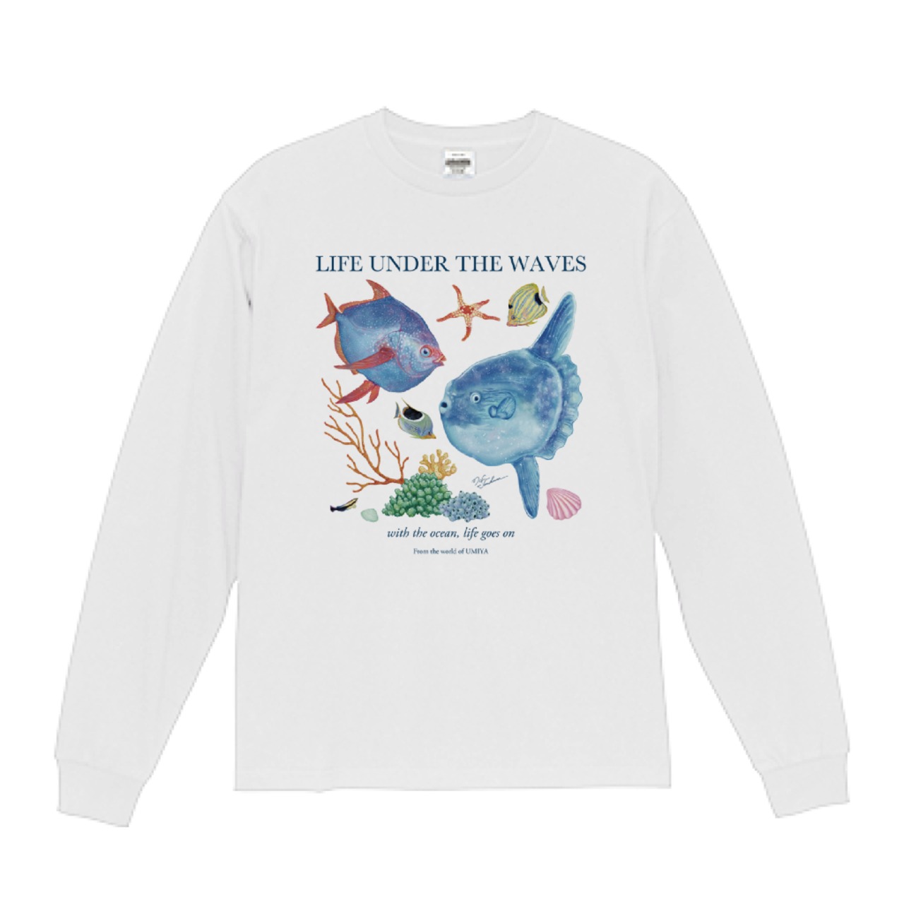 海の生きもの長袖Tシャツ（マンボウ）｜LIFE UNDER THE WAVES Model-06