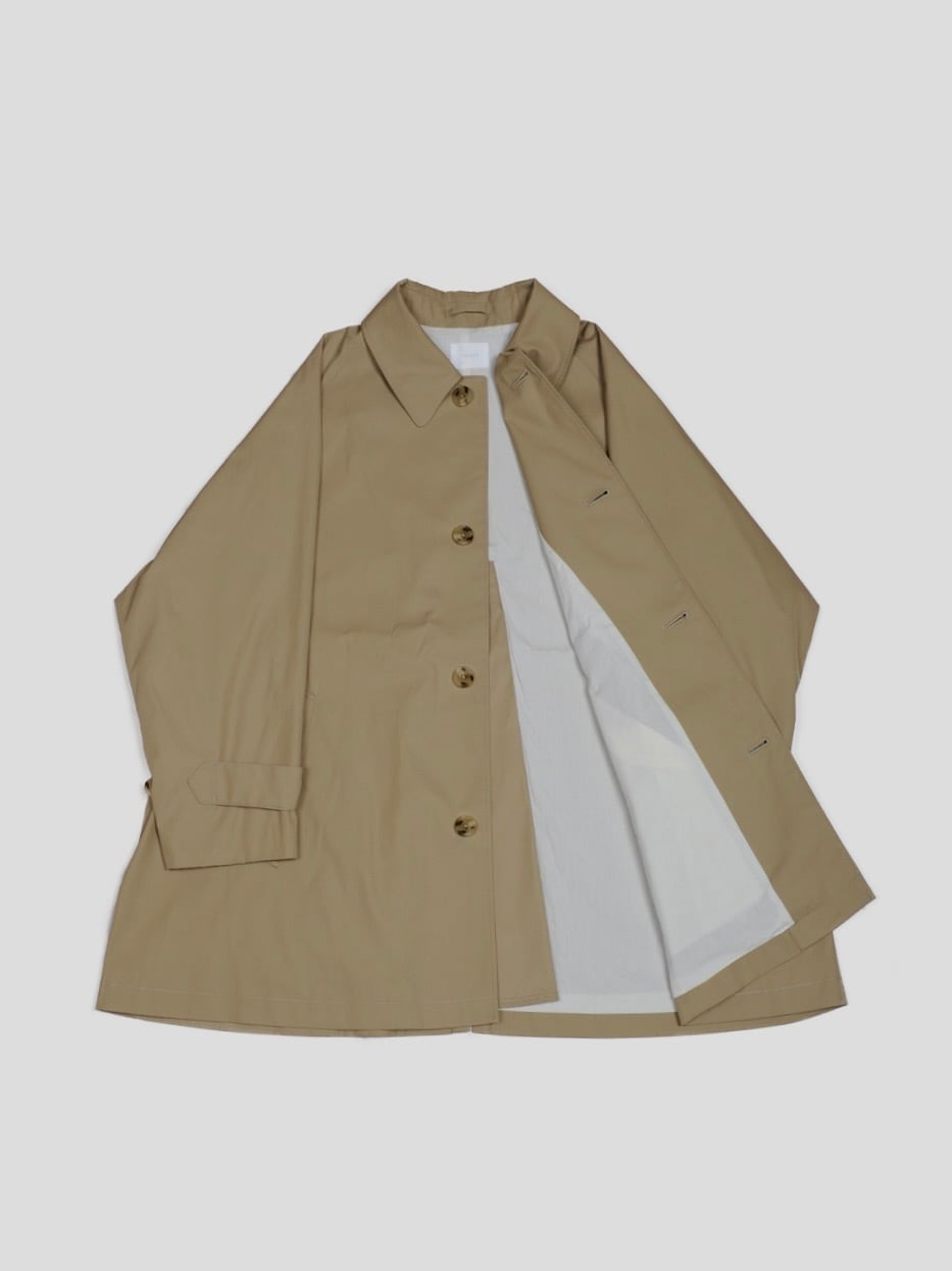 cotton gabardine oversized half coat