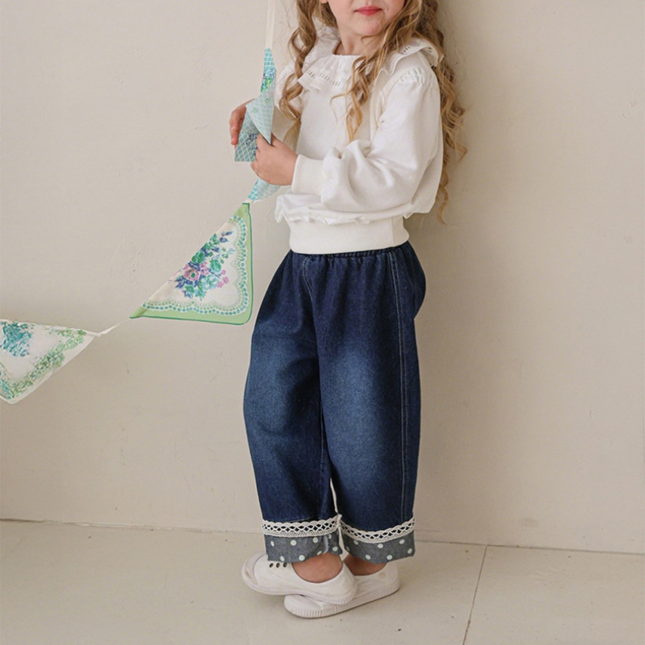 夏水玉裾ジンズ