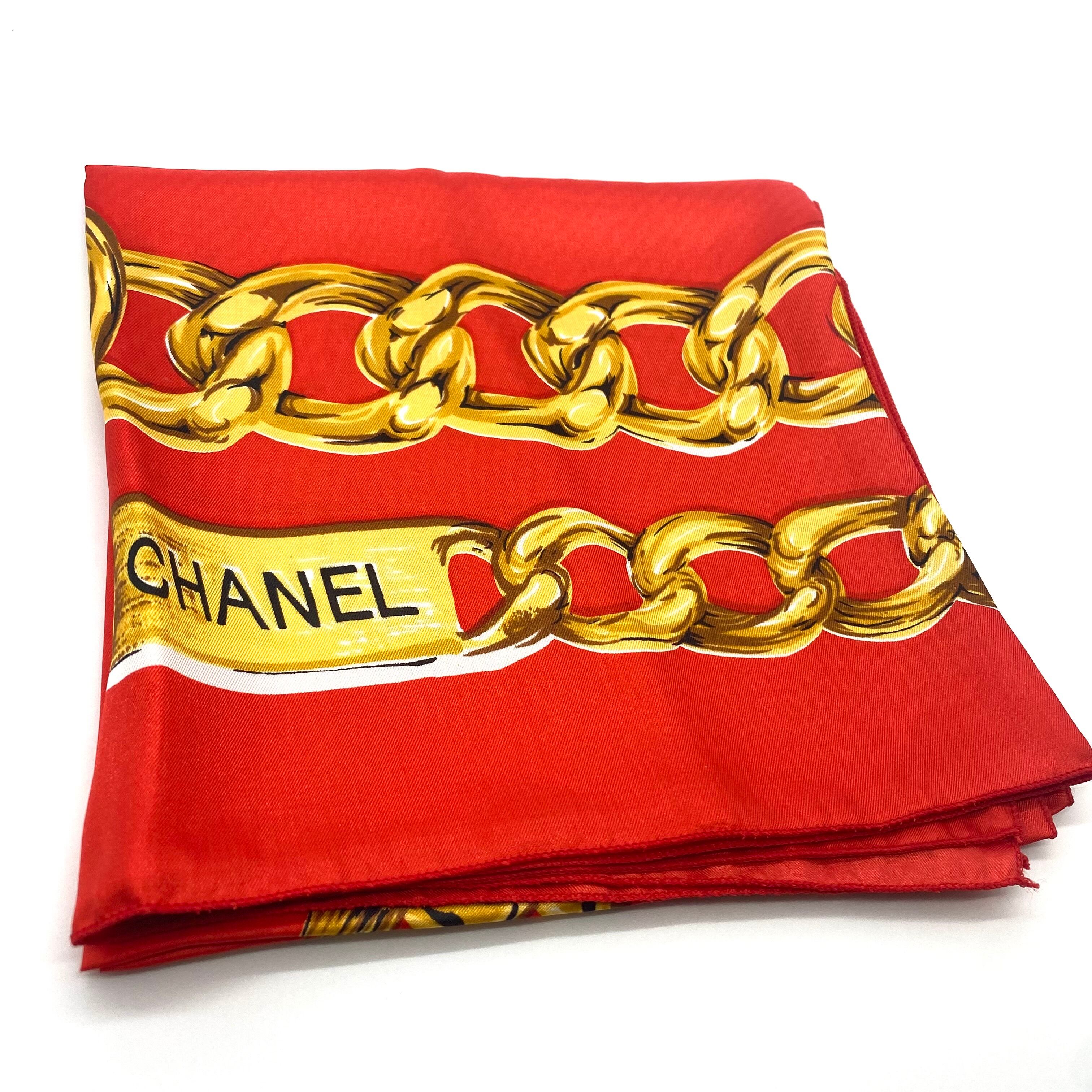Vintage CHANEL Gold Chainz Big size Shawl Scarf / ヴィンテージ  