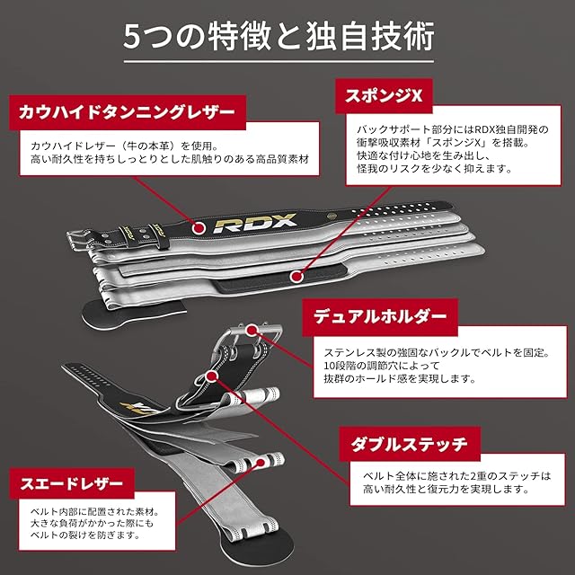 RDX トレーニングベルト ウェイトリフティングベルト WBS-4RB WBS4FB