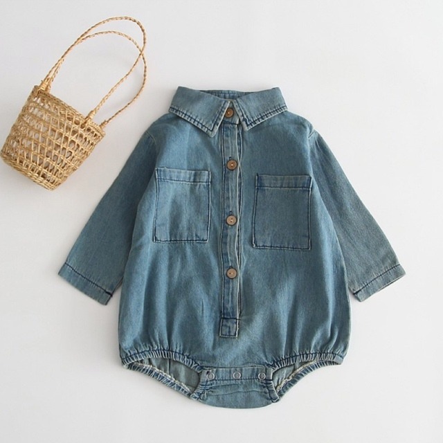 デニムロンパース