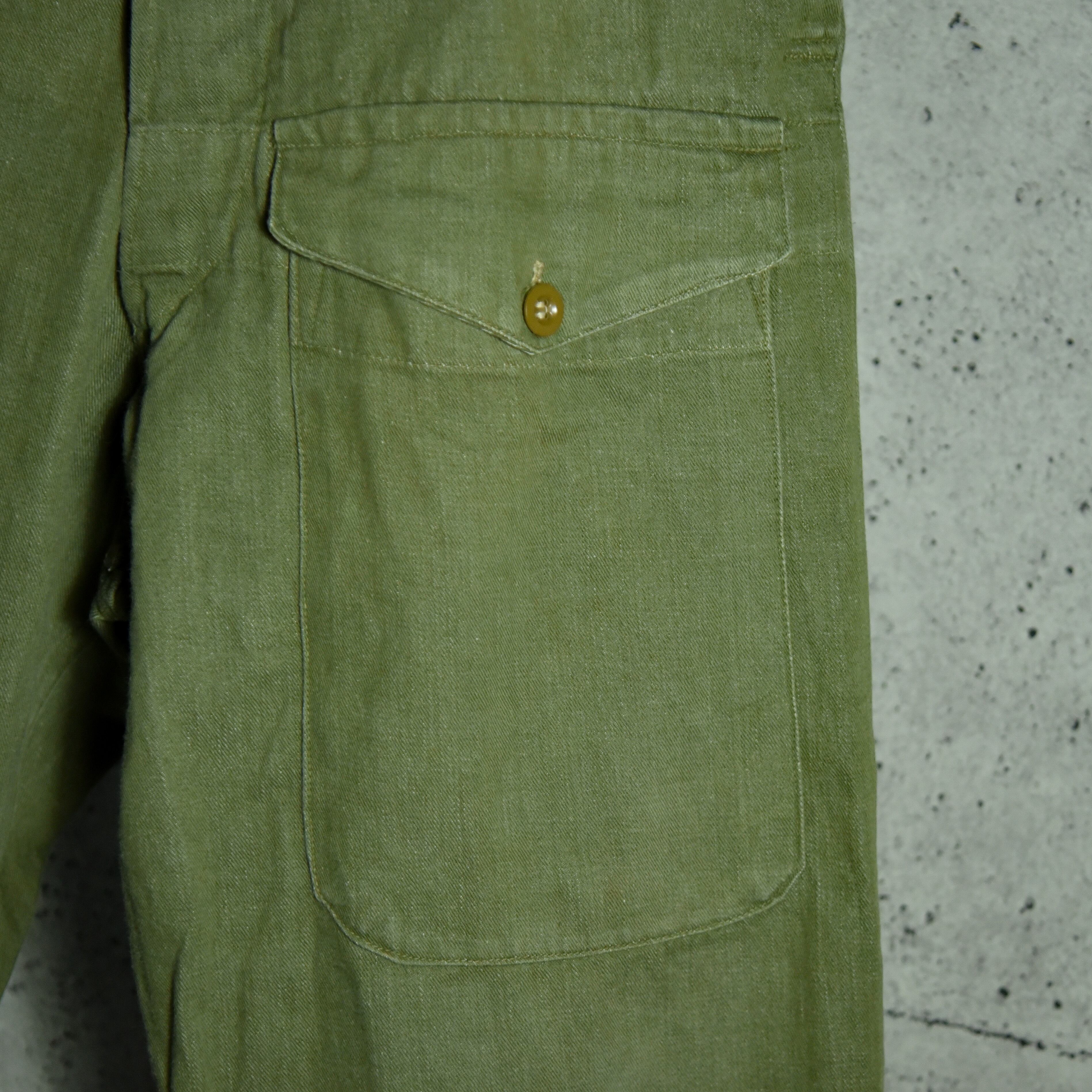 50s British Army Green Denim Pants イギリス軍 グリーンデニム