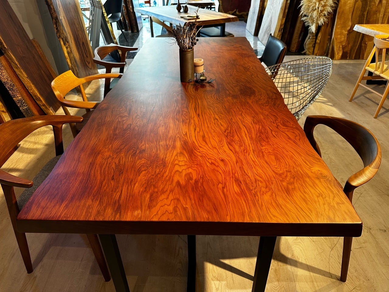 Premium】レッドウッド_2430×1000×60_青山店_テーブル天板/一枚板