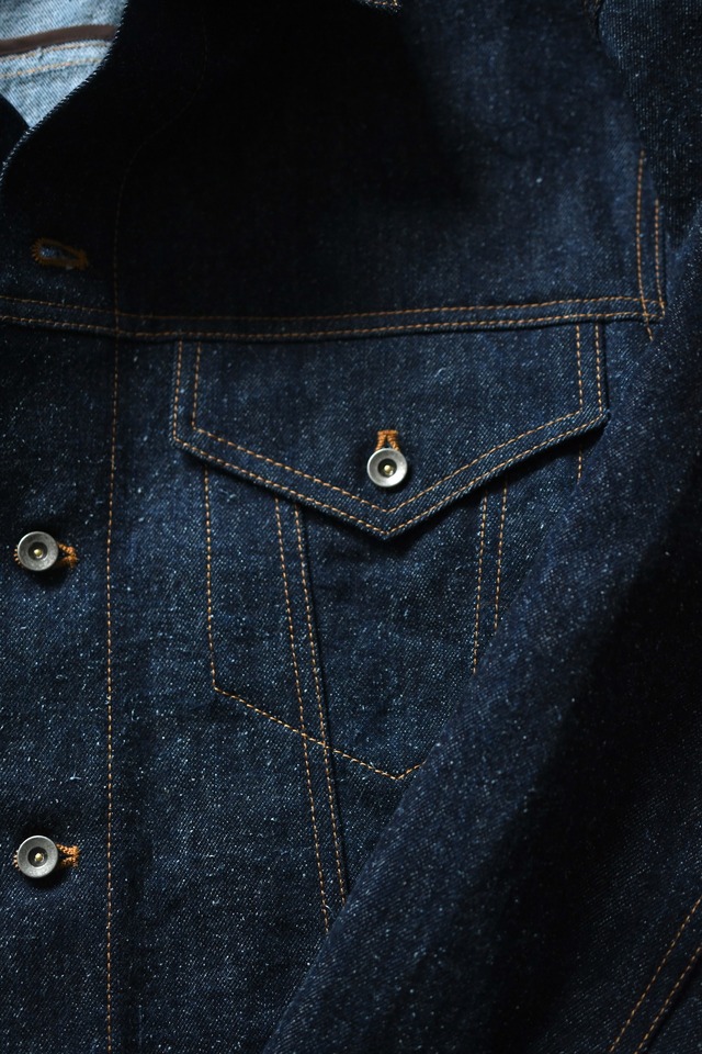 Cale / Cotton Silk Denim Jacket (Blue)