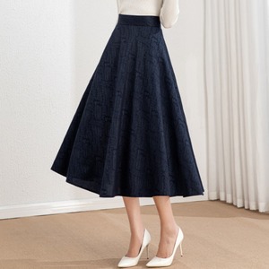 ハイウエスト膝丈Aラインスカート 4type W00609