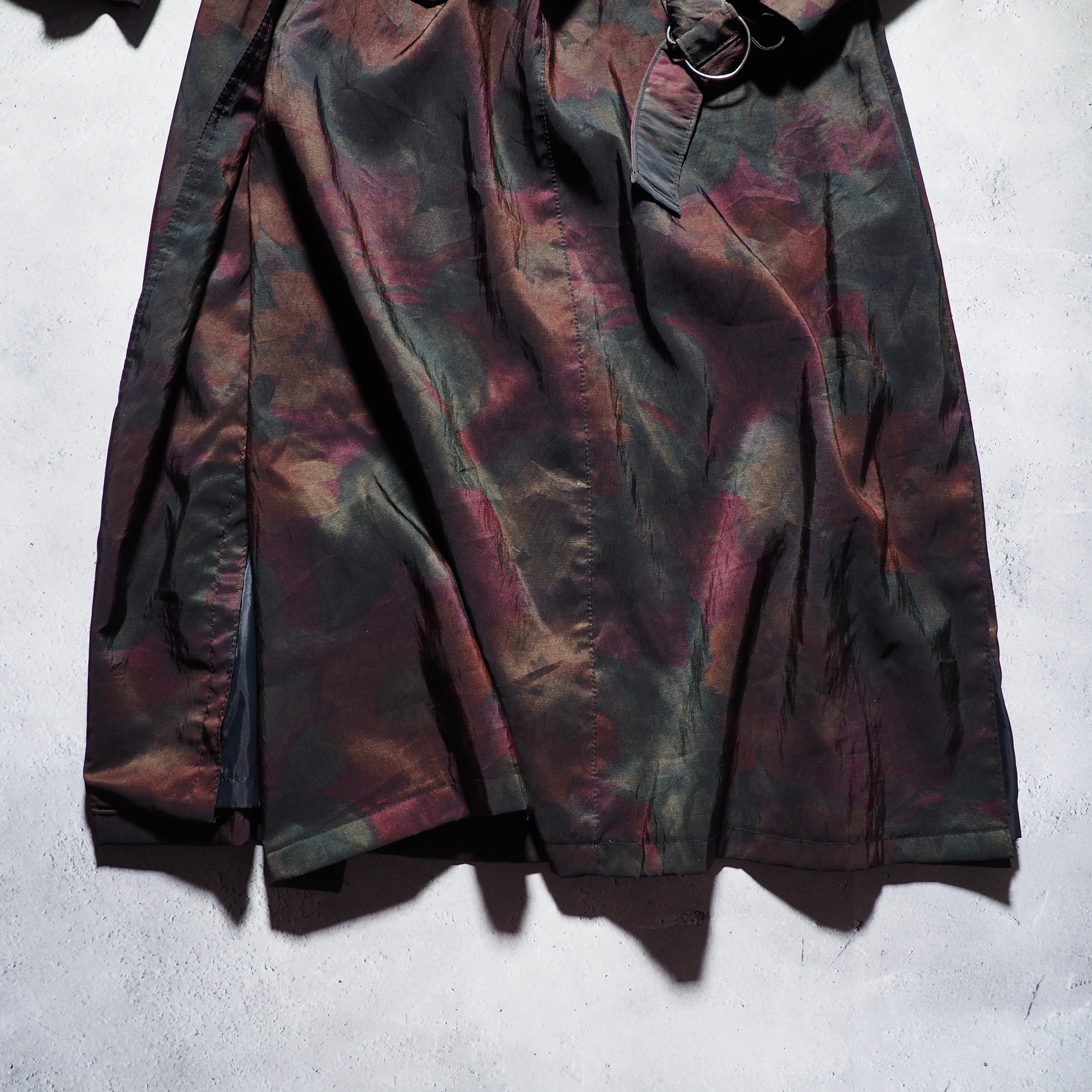 1990s Beautiful Bewitching Flower painted vintage Spring long coat (made in Usa)