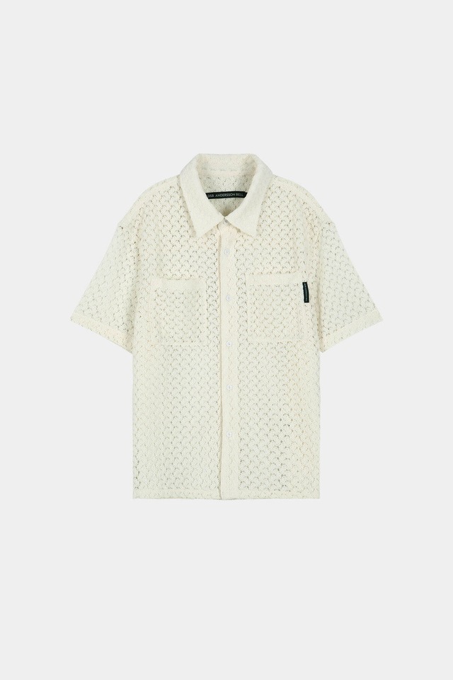[ANDERSSON BELL] TRES SHEER KNITTED SHIRT atb1448m(ECRU) 正規品 韓国ブランド 韓国通販 韓国代行 韓国ファッション ANDERSSONBELL アンダーソンベル 日本 店舗