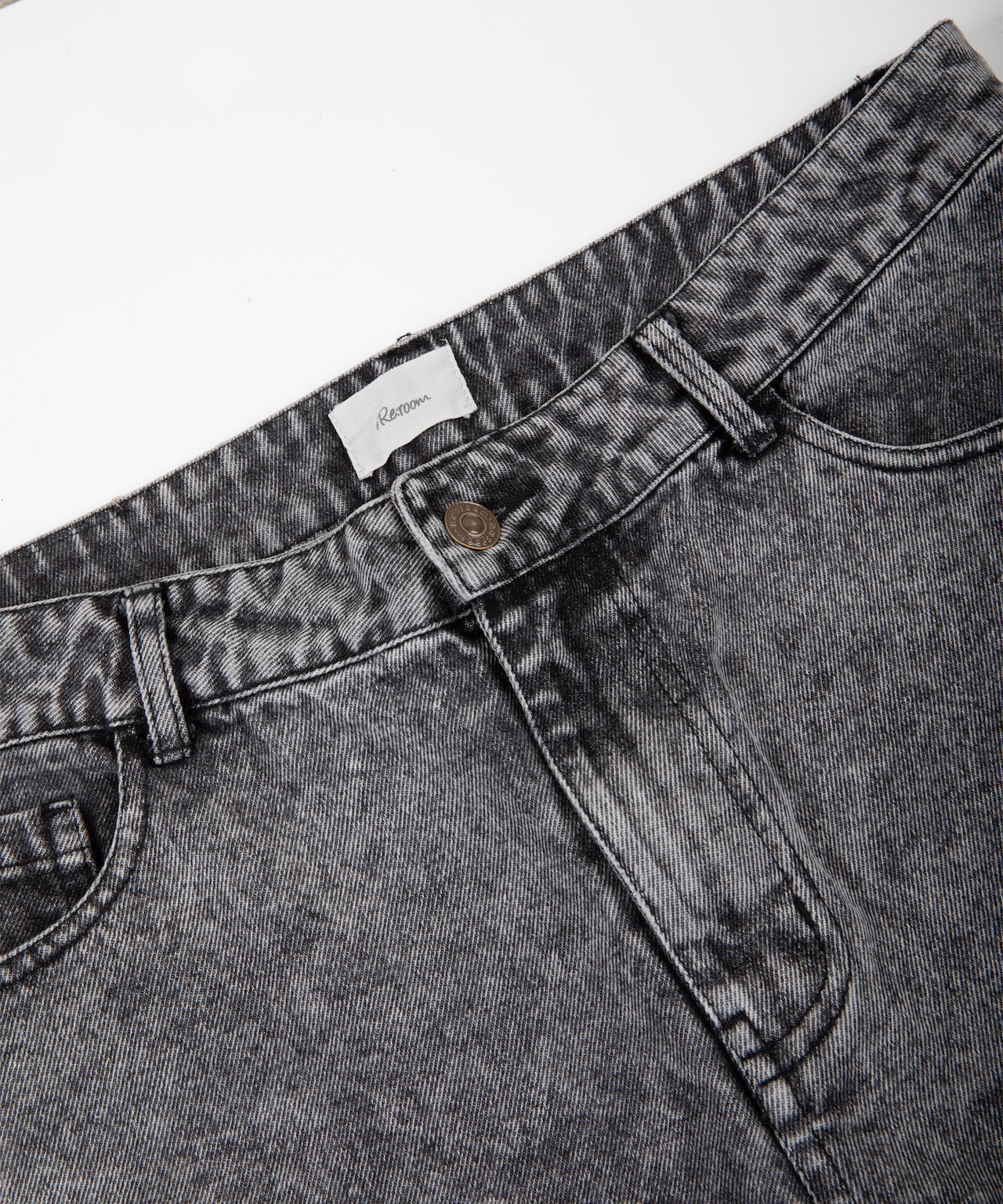 【#Re:room】CHEMICAL WASH TIGHT FIT STRAIGHT DENIM［REP225］