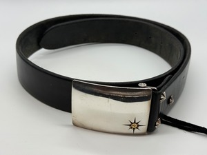 【美品】４センチ可動式角バックルベルト【黒】