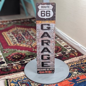 送料無料！ちょうどいいブリキ看板 【 ROUTE 66（ルート66）】ガソリンスタンド 整備工場 / METAL SIGN / メタルサイン / ブリキ看板 / サインボード / ビンテージ加工〚アメリカン雑貨 アメトイ〛