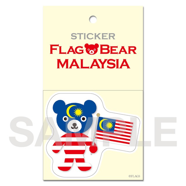 FLAG BEAR STICKER ＜MALAYSIA＞ マレーシア （大（L））