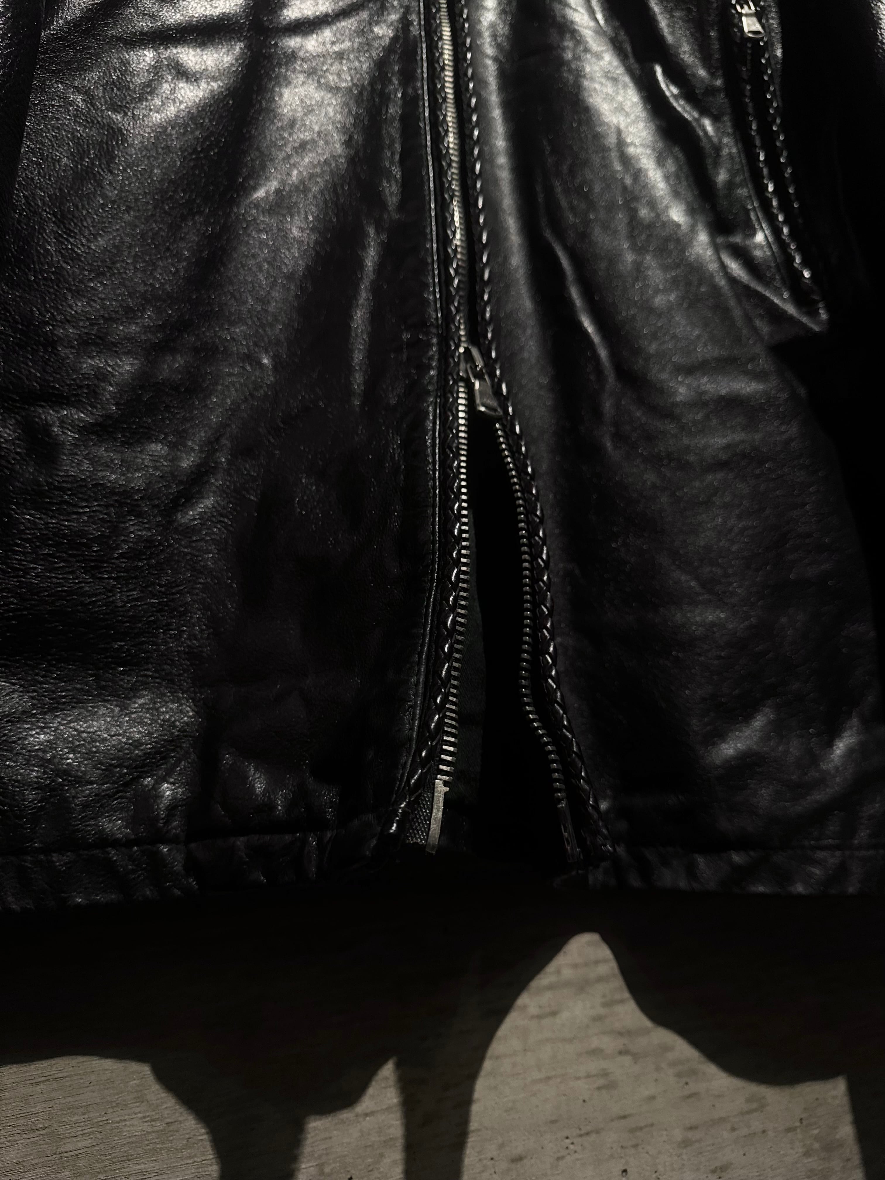 Caka】“CALUGI E GIANNELLI” Euro Vintage Zip Up Hooded Leather