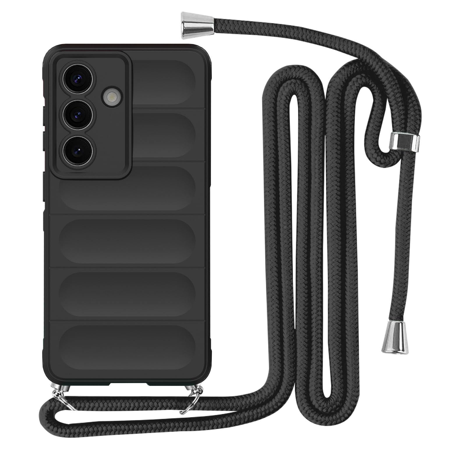 Galaxy S26 用 ケース ショルダー ネックストラップ 耐衝撃 肩掛け 斜めかけ 首掛け ギャラクシーS26 スマホケース ブラック