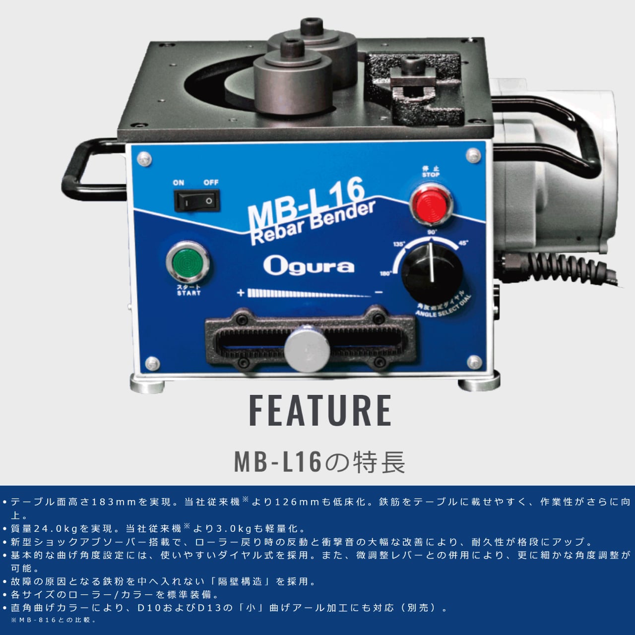 Ogura 鉄筋ベンダー　MB-19S 動作OK Ogura 鉄筋ベンダー MB-19S 動作OK