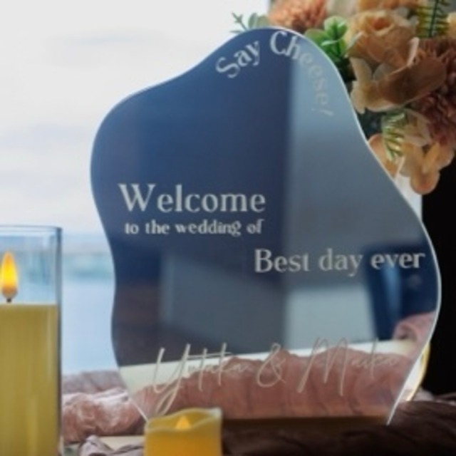 Design 5 ウェルカムミラー ステッカー 結婚式 ウェディング シーティングチャート　エスコートカード