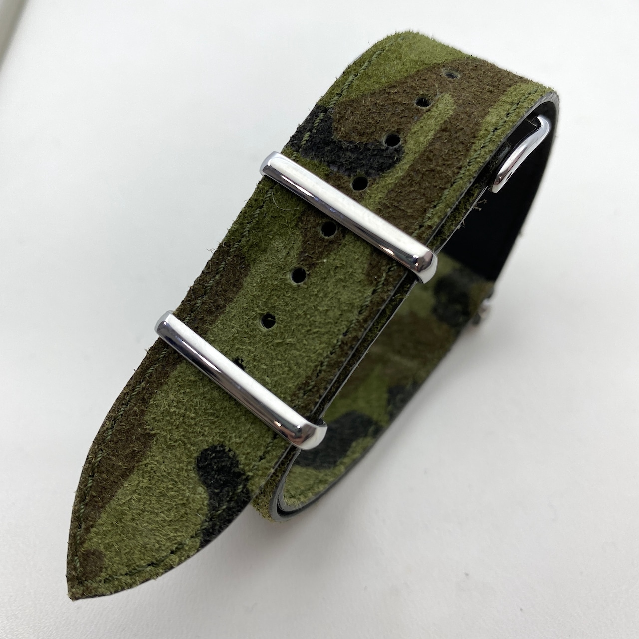 【FIF belt】 カモフラ・プリント スェード（ピッグ）NATO ストラップ 18/ 20mm 腕時計ベルト