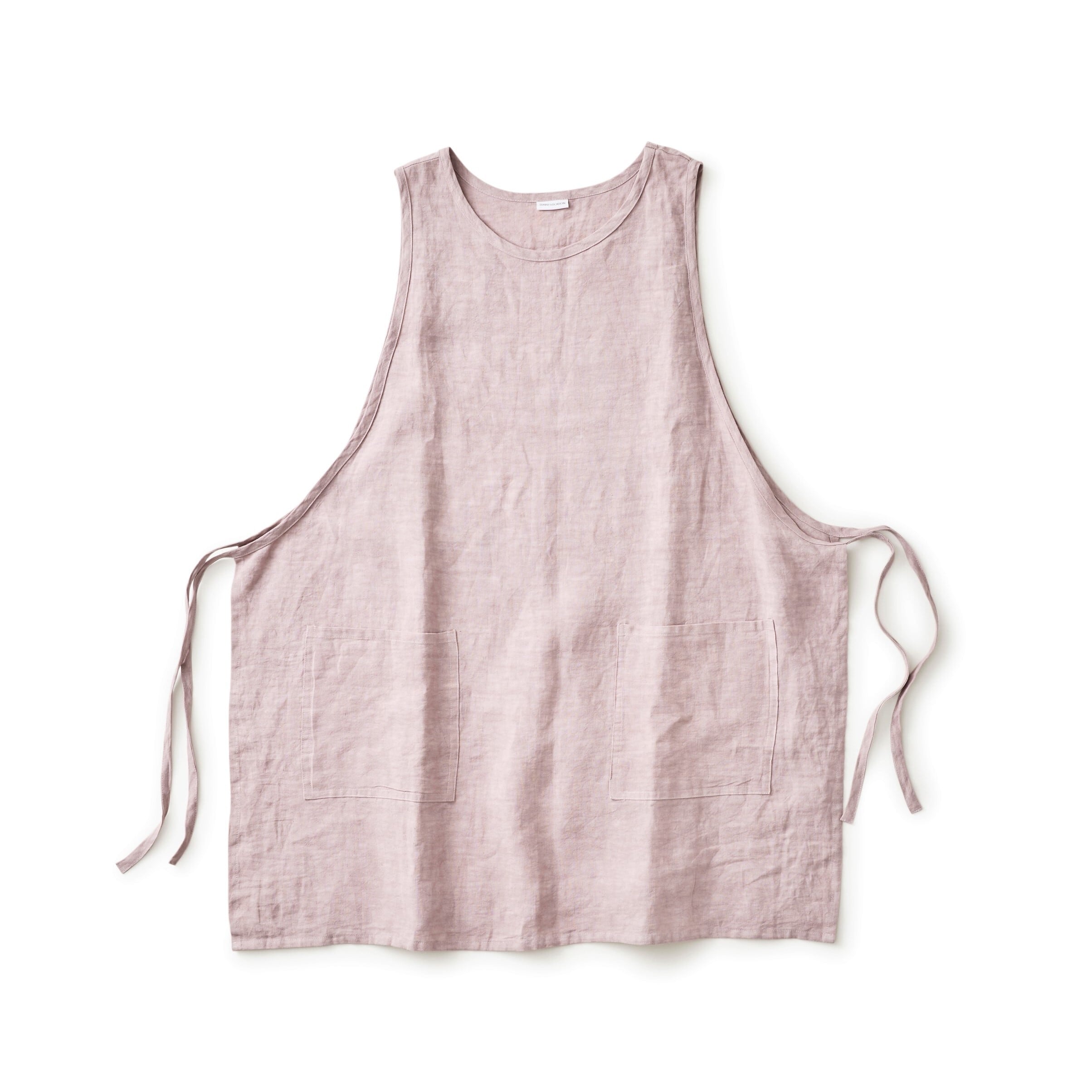 ビブエプロン　bib apron / リネン　linen / grayish pink