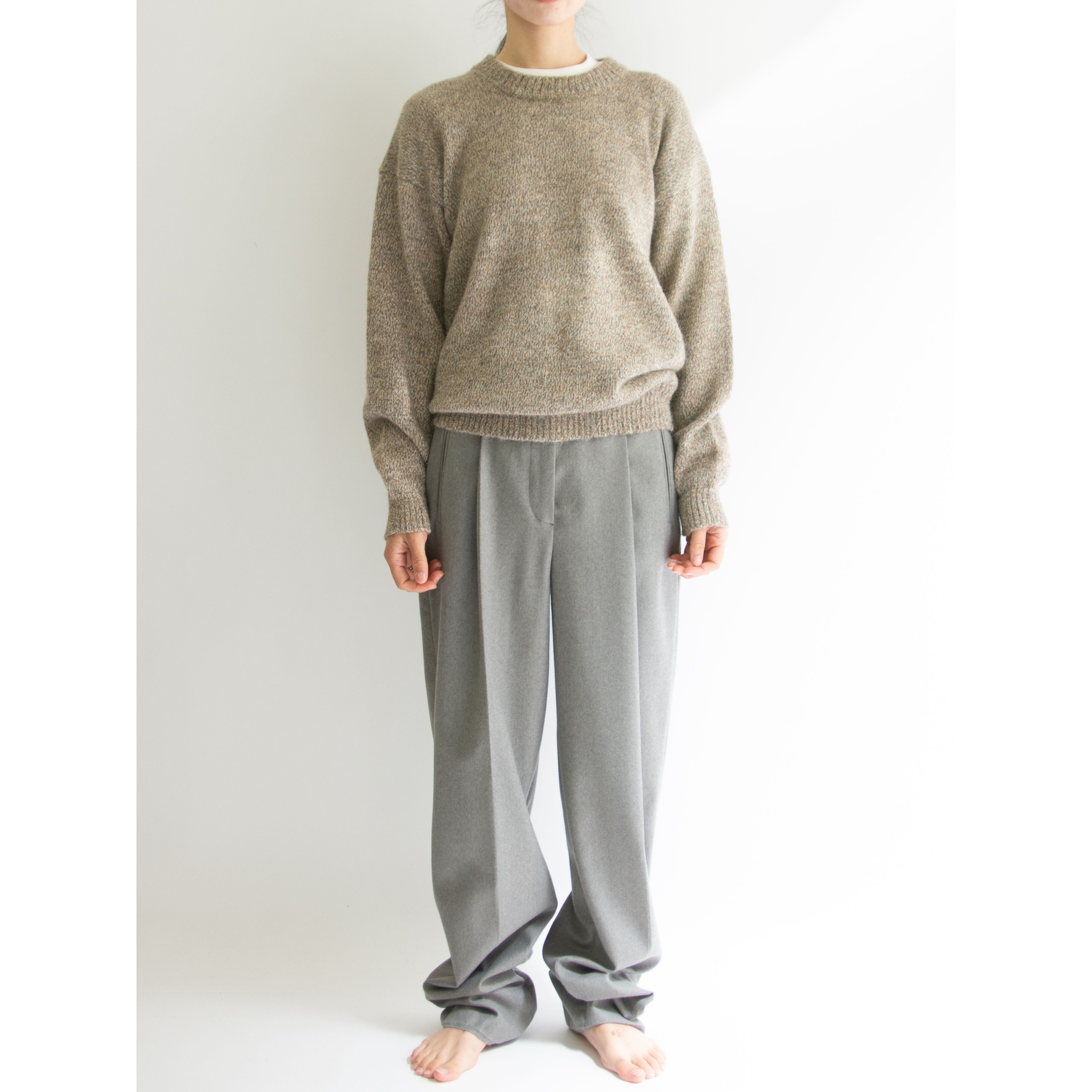 【Unknown Brand】Crew Neck Alpaca Sweater(クルーネック アルパカセーター ニットプルオーバー)