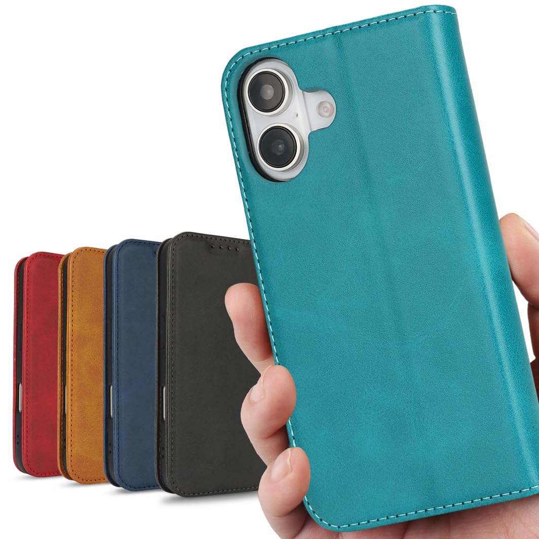 iPhone 16 ケース 手帳型 アイフォン16 iPhone16 ケース 手帳 いPhone16 アイホン16 耐衝撃 カバー アイホン16 アイフォン 16 ケース 手帳ケース 16ケース 携帯カバー いPhone16ケース CASE 適用 iCoverCase 合成皮革 マグネット カードケース スマホケース カード入れ スタンド カード 落ち着いた色 レトロ ターコイズ