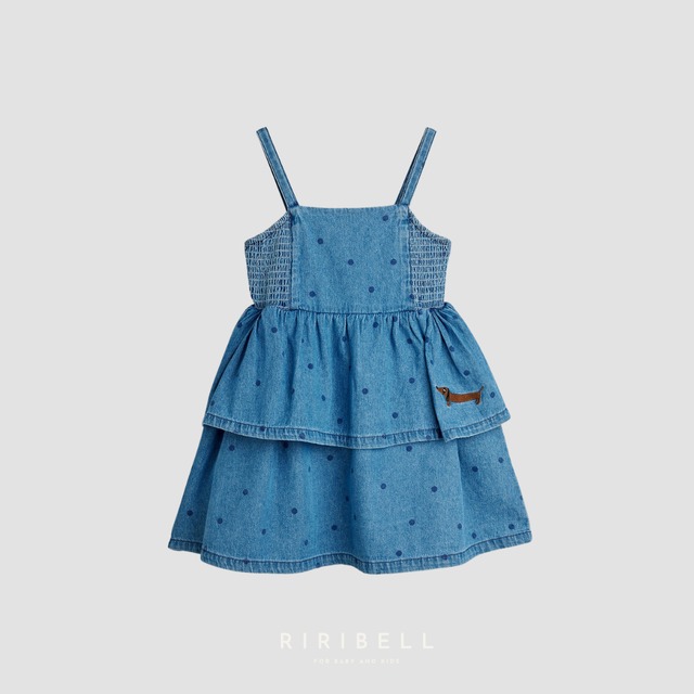 【MINI RODINI】Dotted Denim Dress