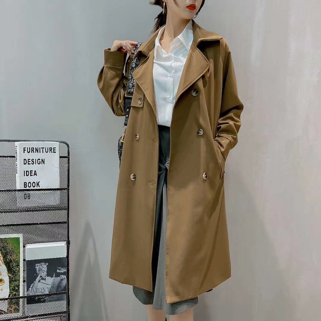 ウエストベルトロングコート