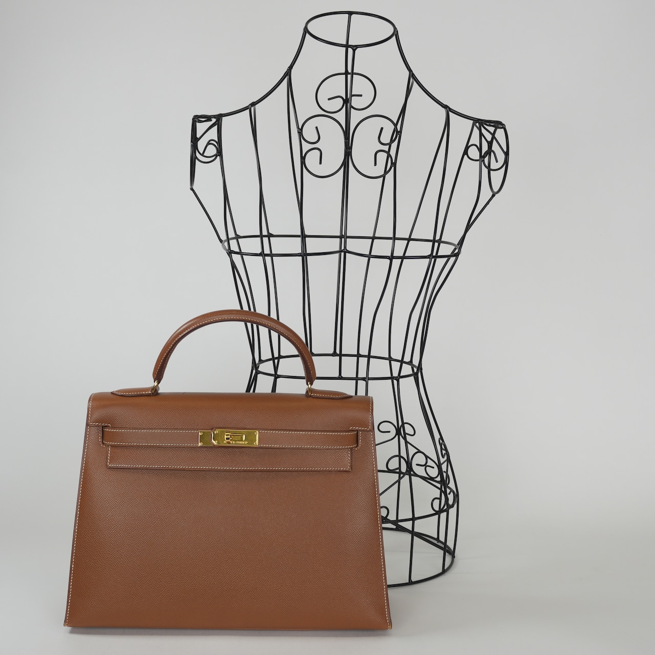 HERMES エルメス ケリー 32 ヴォーエプソン 2WAYハンドバッグ ゴールド ゴールド金具 〇Z:1996年