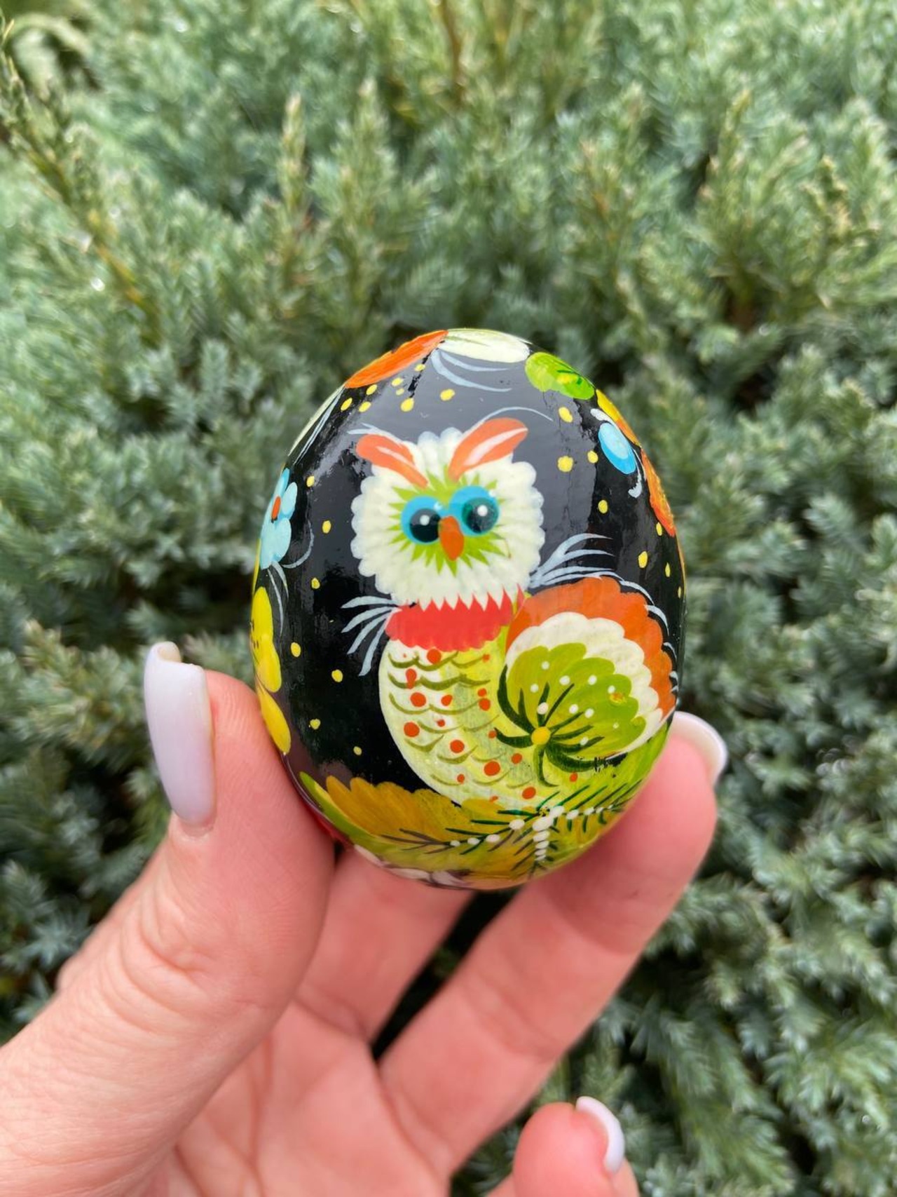 ペトリキウカ塗りのイースター・エッグ 7cm　ホメンコ作 - 3