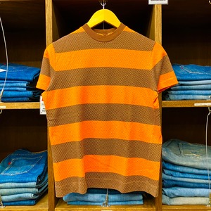 1970'S ORANGE×BROWN JACQUARD BORDER T-SHIRT