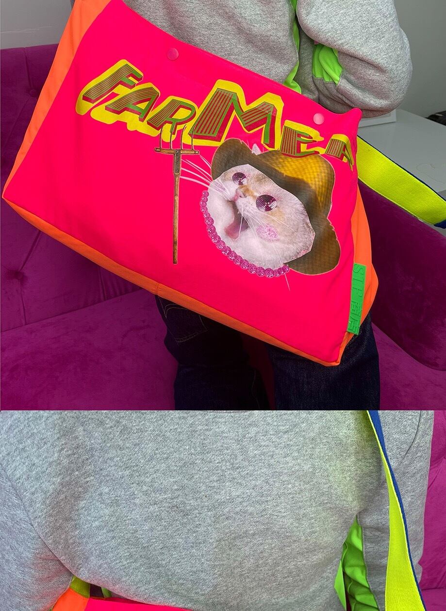 鞄 ねこ ペット ひつじ ネオンカラー 蛍光 ピンク オレンジ ショルダー