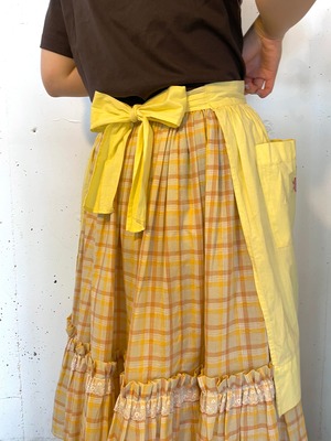 VINTAGE yellow flower print apron