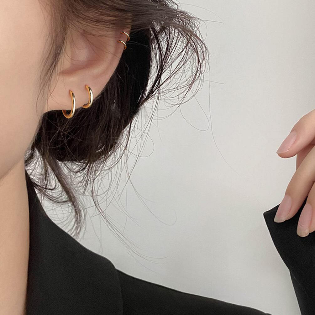 Fuushspoy (10個セット)フープピアス リング メンズ レディース 両耳用