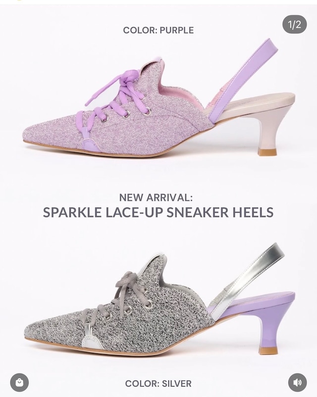 メゾンマベリックプレゼンツ　MAISON MAVERICK PRESENTS Sparkle Lace-up Sneaker Heels
