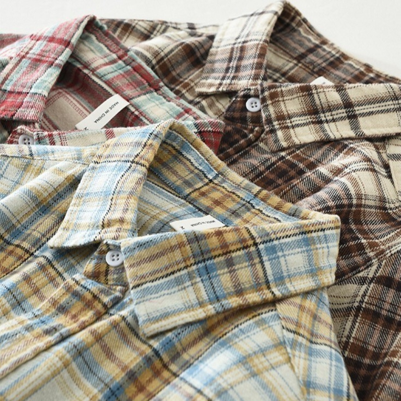 【M-3XL】Classic Plaid Long Sleeve Shirt / クラシック プレイド チェック 長袖 シャツ