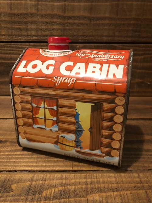 VINTAGE TIN CAN "LOG CABIN"