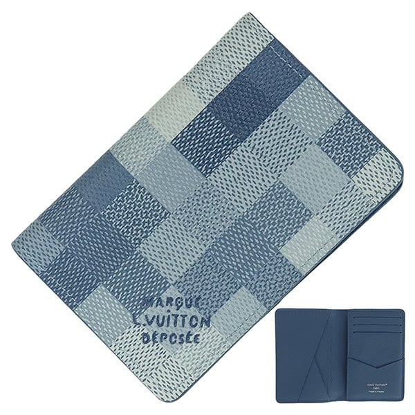New LOUIS VUITTON ルイヴィトン カードケース オーガナイザー・ドゥ ポッシュ ダモフラージュ インディゴブルー M28609 メンズ パスケース 名刺入れ 新品